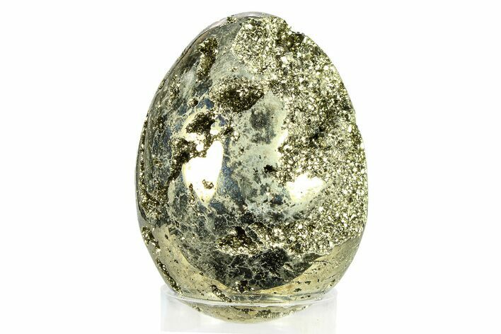 Polished Pyrite Egg - Peru #302414